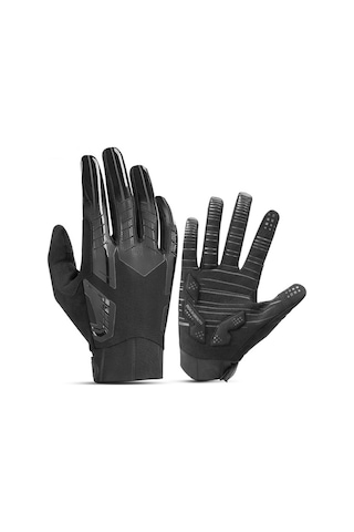 Rockbros S208bk Bir Çift Suya Dayanıklı Dokunmatik Ekran Şok Emici Tam Parmak Bisiklet Eldiveni