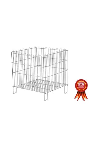 Rafburada Katlanır Havuz Sepet - Krom ve Galvaniz Kaplı Havuz Sepet-60x80 cm