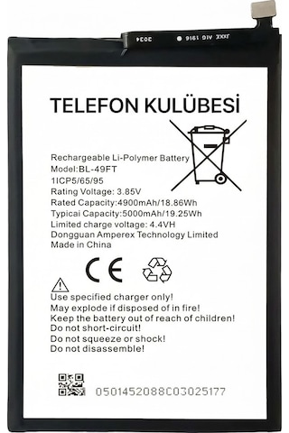 Tecno Camon 15 Air Uyumlu Batarya Pil Bl-49ft