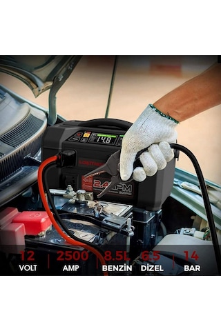 Lokithor Aw401 12v 2500amp Li-polimer Akıllı Akü Takviye + Pompa + Basınçlı Yıkama + Powerbank + Led Lamba