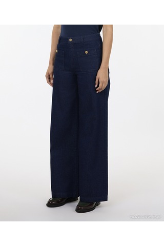 Yargıcı Geniş Düşük Bel Pantolon 26kkpn3066x 515 Mavi