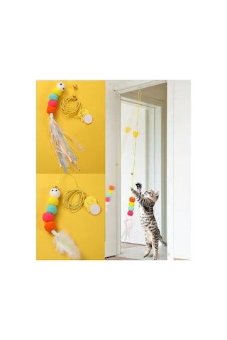 10 Adet Elastik Yapışkanlı Çanlı Kedi Oyun Oltası