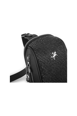 Nas Bag Bel Ve Body Bag Siyah Taşlı Siyah