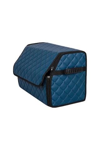 Oto Bagaj Organizeri Kapitone Deri Çanta Petrol Mavisi