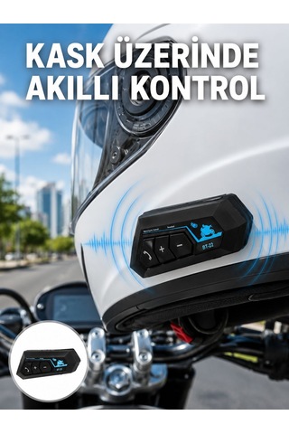 Bluetooth Kask Kulaklığı Intercom 5.0 Bluetooth Android Ve İos Uyumlu Yeni Nesil - Lisinya
