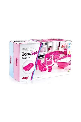 5 Parça Oturaklı Bebek Bakım Yıkama Seti Pembe Çok Renkli