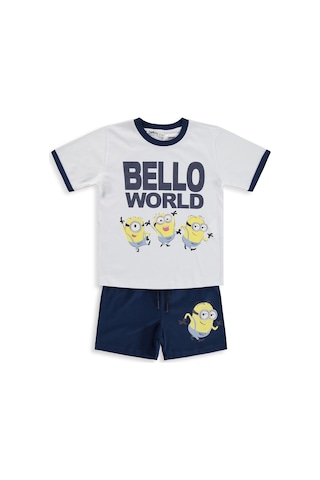 Minions 2-9 Yaş Şortlu Takım - Beyaz Beyaz-açık Lacivert