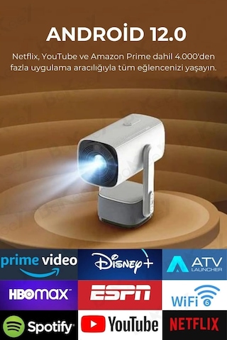 Wearfitpro K2 Şarjlı Projeksiyon Cihazı Android Bluetoothlu Ev Sineması