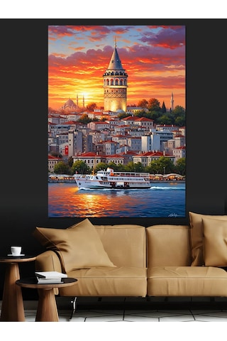 Ahşap Tablo İstanbul Boğazı Vapur Manzarası