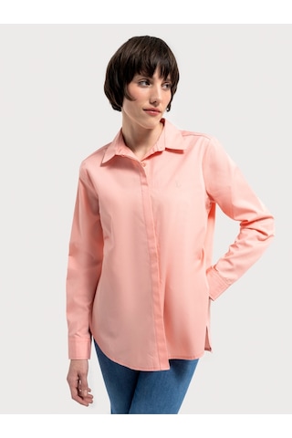 Loose Fit Kadın Gömlek U.kol Pembe