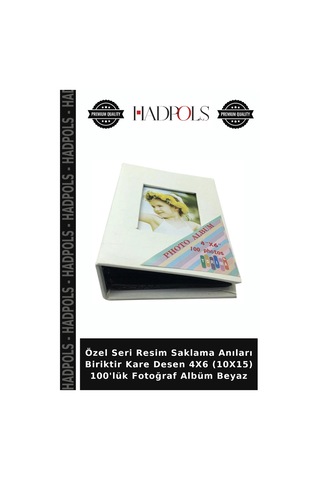 Özel Seri Resim Saklama Anıları Biriktir Kare Desen 4x6 10x15 100'lük Fotoğraf Albüm Beyaz Diğer