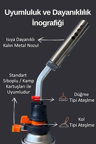 Shinsung Kıng Star Profesyonel Multifonksiyonel Otomatik Gaz Pürmüz Başlık Torch Tkt-305 Gri