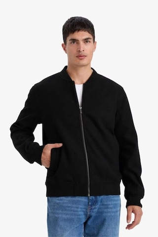 Defacto Regular Fit Kolej Yaka Bomber Astarlı Fermuarlı Kaşe Mont F7750ax26spbk27 Siyah-bk27