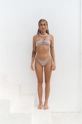 Mai Collection Mai Studios Co. Zahira Ön Halka Detay Straplez Lila Bikini Üstü Lila