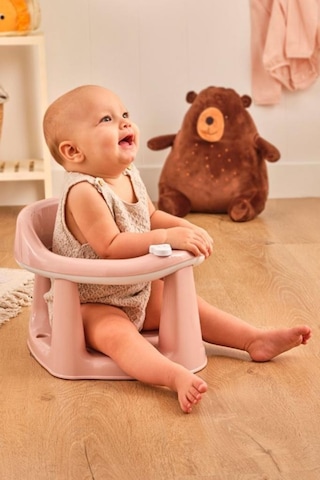 Flosoft Vakumlu Bebek Banyo & Mama Oturağı + Silicolife 2 Adet Silikon Mama Kaşığı Hediye Pembe