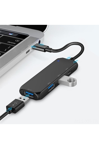 Xiyyadms Type-c Hatt Çevirici: 3 Usb 2.0 + 1 Veri/dc Birleşik Usb-c Port, Hızlı Hub, Usb Bölücü