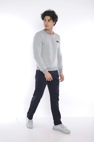 Escetic Erkek Spor G2 Melanj (Açık Gri) Kışlık Sweatshirt Takım, 3 İplik