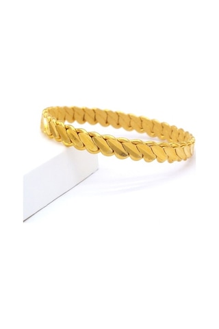 Ferizz 22 Ayar Altın Kaplama Imitasyon Adana Burma Bilezik 8.5Mm Altın