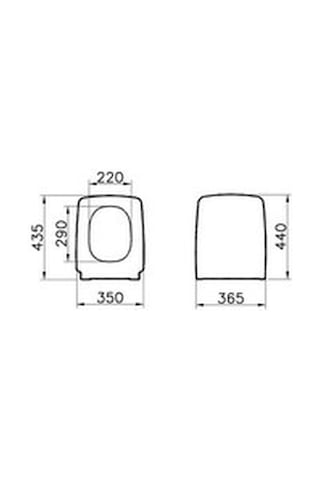 Vitra 90 - 003 - 009 Metropole Soft Klozet Kapağı - Beyaz (duroplast)