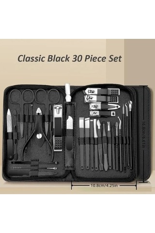 Venturemart 30 Adet Profesyonel Paslanmaz Çelik Tırnak Clippers Seti Yeşil Manikür Ve Pedikür Araçları Seyahat Seti -