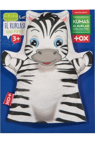 Tox T126 Zebra Vahşi Hayvanlar Keçe El Kukla Eğitici Oyuncak