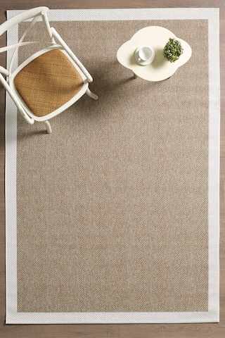 Mariesse Home Kolay Temizlenen Yıkanabilir Bordürlü Sisal Halı Sunsett E903 Hardal