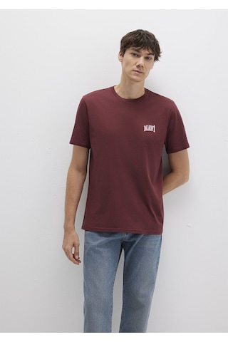 Mavi - Mavi Logo Baskılı Bordo Tişört 0611714-70396 Bordo
