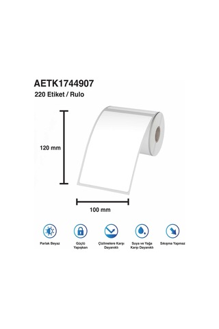 100x120 Termal Barkod Etiketi 400 Sarım 1