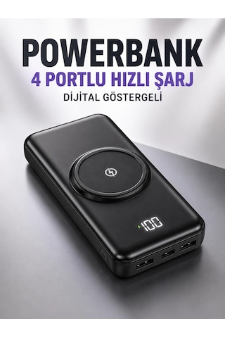 10.000 Mah Powerbank 4 Portlu Hızlı Şarj Dijital Göstergeli Çok Renkli