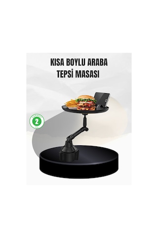 Universal Araç İçi Bardaklık Tepsisi 9 İnç Yemek Alanı Ve Telefon Standlı