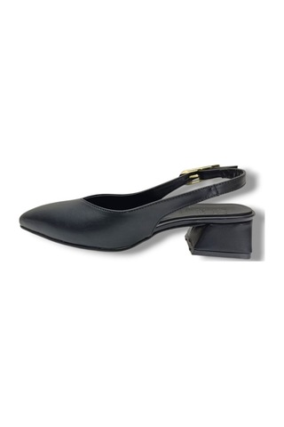 C-shoes Sy300-26 Cilt Arkası Açık Kare Topuk Kadın Ayakkabı Siyah