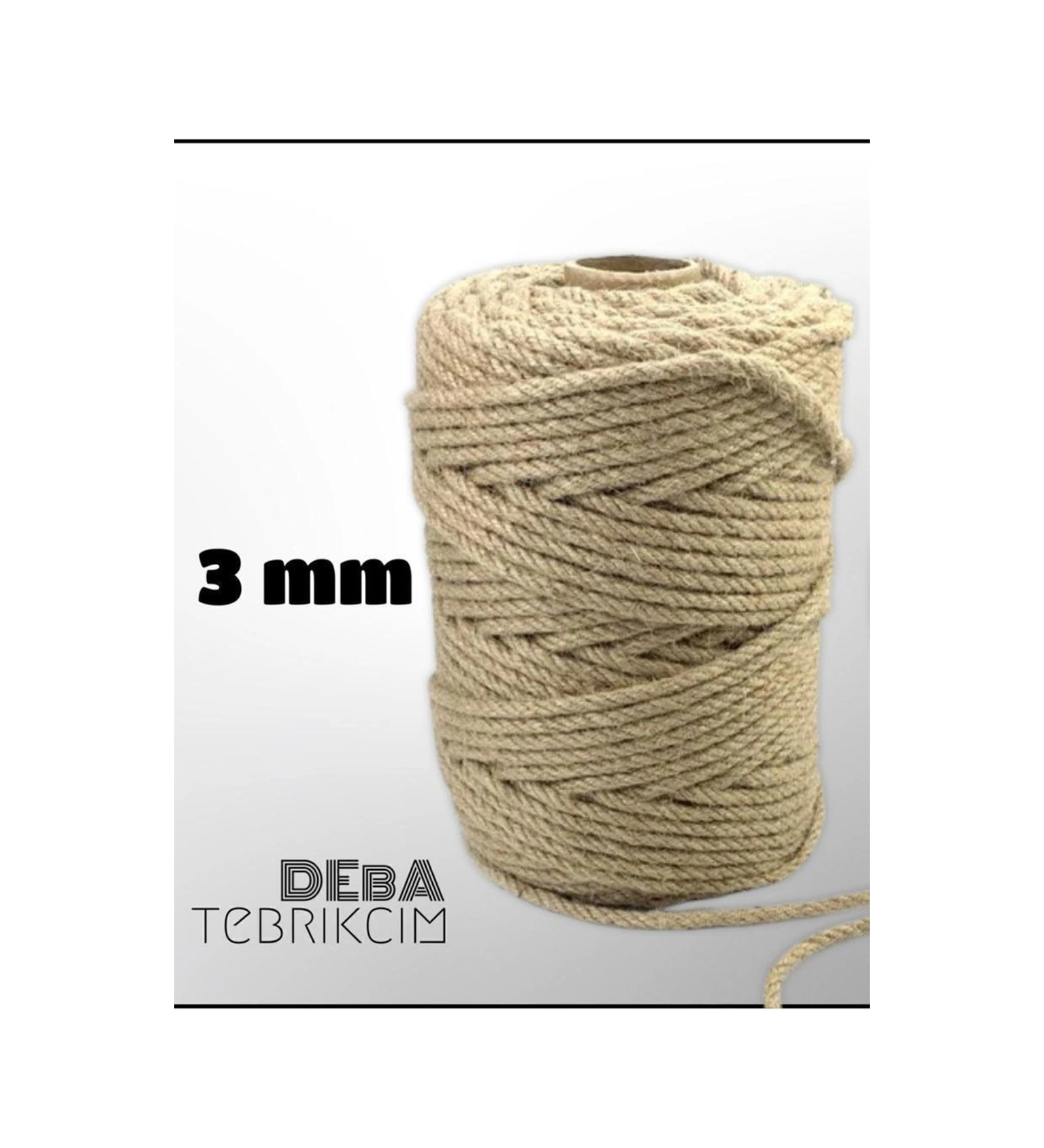 3 Mm 100 Metre Jüt Halat Ip Dekoratif Hasır Ip Kendir
