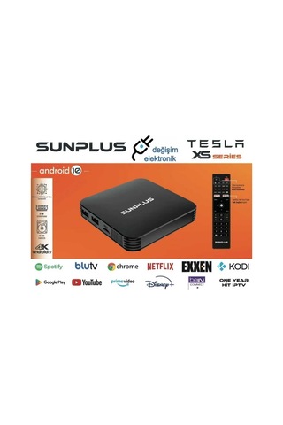 Sunplus Tesla XS Serisi Android TV Box 16 GB Hafıza Android 12 TV Box