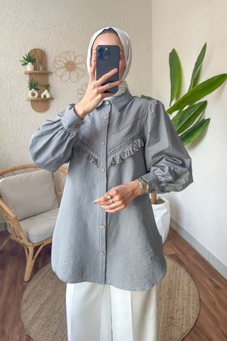 Dparis Dantel Detaylı Gömlek