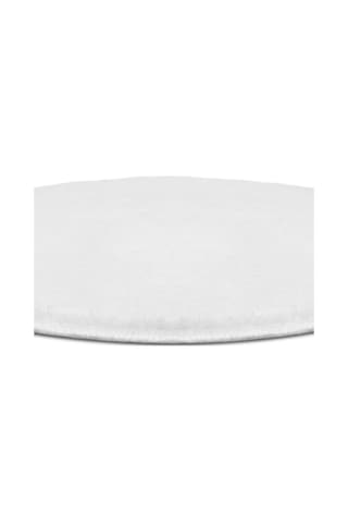 Yuvarlak Comfort Puffy Overloklu Beyaz Peluş Halı