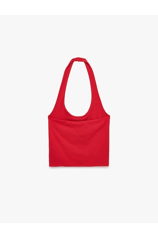 Koton Halter Yaka Kolsuz Pamuklu Crop Bluz Kırmızı 6sal30055ık