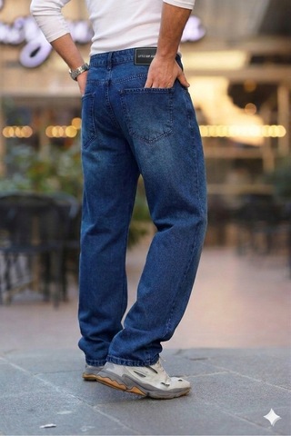 Little Cup Jeans Co Erkek Mavi Rodeo Baggy Fit Rahat Kalıp Jean Pantolon