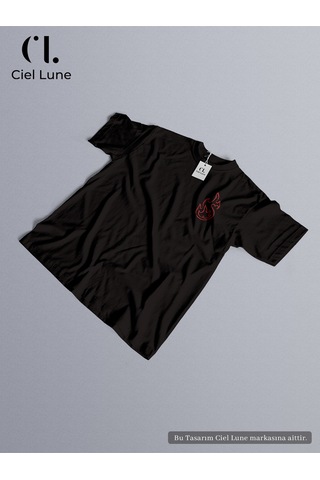 Nevermind Unisex Ateş Ve Su Baskılı Sevgili Çift Kombini Tasarım Oversize T Beyaz