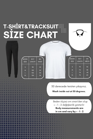 Kanat T-shirt Eşofman Altı Jogger - Siyah Baskılı Alt Üst Takım Oversize Bisiklet Yaka Siyah