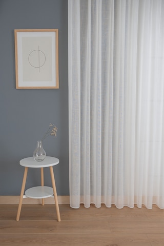Estetik Modern Flamlı Dokulu Pileli Tül Perde Salon Oturma Odası Yatak Odası Çocuk Odası Beyaz