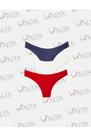 Alya Underwear Kadın Brazilian Külot 3 Adet Beyaz Karışık T01