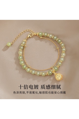 Samdoo Kadınlar İçin Sağlıklı Kullanimlı, Pratik Ve Kompakt Tasarım Çift Zincirli Bilezik - Sevgili Veya Anne Hediyesi Gold