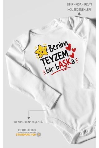 Morivokids Benim Teyzem Bir Başka Uzun Kollu Çıtçıtlı Bebek Body Beyaz