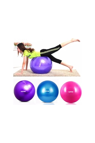 65 CM Pilates Topu ve Pompa Seti Pilates Denge Yoga Spor Mavi