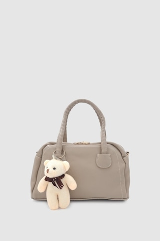 Wuclo Suera Ayıcık Charmlı Günlük Mini Tote Çapraz Askılı El Ve Kol Çantası Vizon