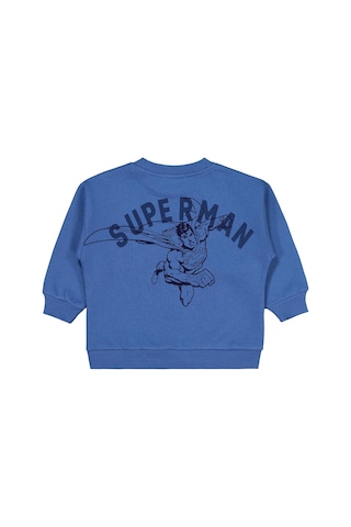 Superman Logo Baskılı 2-5 Yaş Sweatshirt - Mavi İndigo