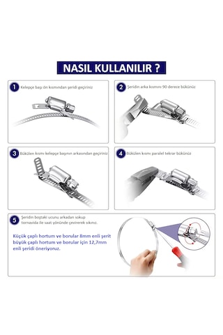 Yate10 Şerit Kelepçe Set 300cm Şerit 20 Adet Kelepçe