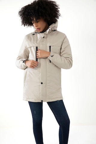 Kadın Taş Içi Polarlı Su Ve Rüzgar Geçirmez Kapüşonlu Kışlık Mont Kaban Parka Taş