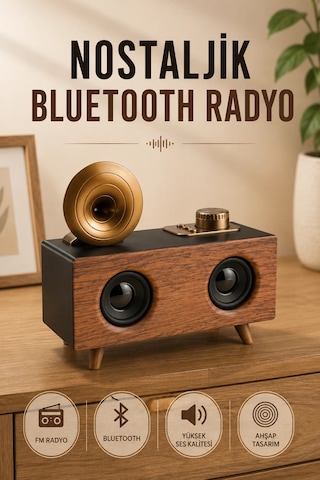 Bay Nostaljik Radyo Bluetooth Bağlantılı Şarjlı Yüksek Ses Kaliteli Najmaddin 41880951