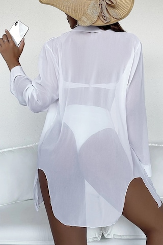 Angelsin Şifon Gömlek Plaj Elbisesi Pareo Kimono Kaftan 001